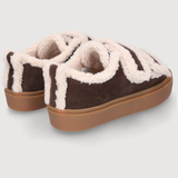 SHEARLING LOW VELCRO - Dark Brown