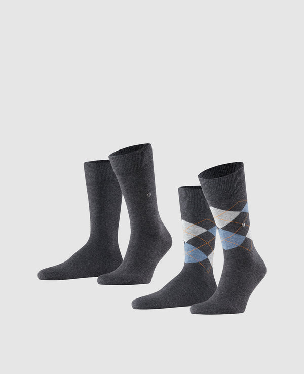 Burlington Everyday 2-Pack Herren Socken - anthra.mel