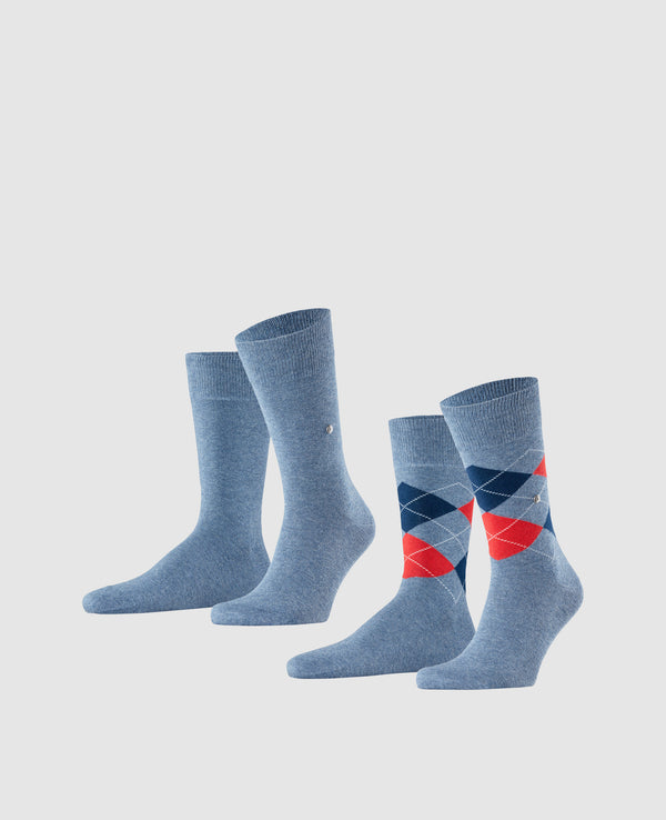 Burlington Everyday 2-Pack Herren Socken - light denim