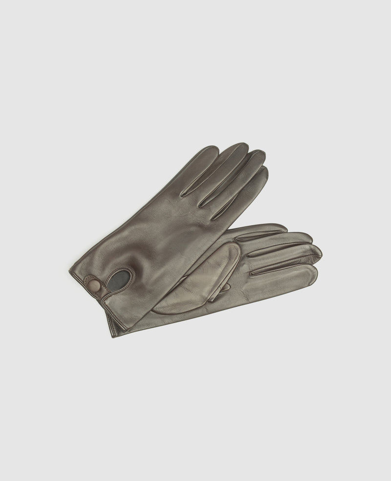 Handschuhe mit Druckknopf - Dunkelbraun
