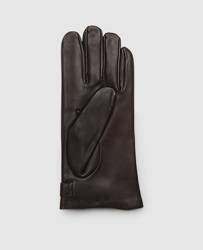 Handschuhe mit Druckknopf - Dunkelbraun