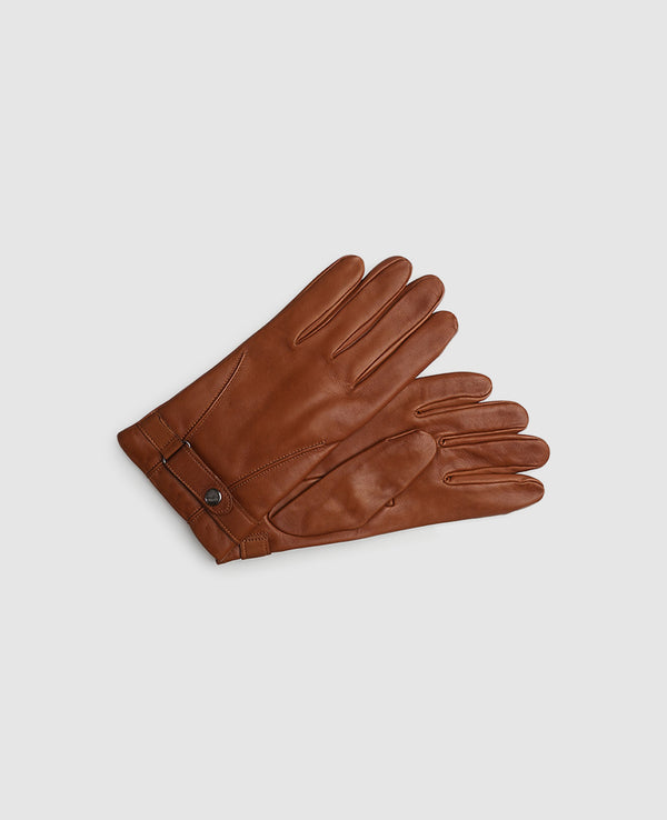 Handschuhe mit Druckknopf - Hellbraun